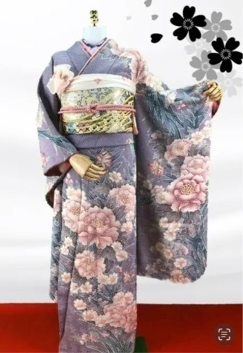 振袖　生絹　総絞り　成人式　日本製フルセット