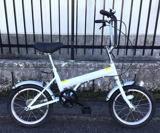 ＜整備・美品＞ミニサイクル・16インチ自転車・ホワイト 変速なし・洗車済でピカピカ♪不要自転車無料引取り有