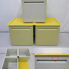 タッパーウェア　 マルチオーガナイザー　ドア付き3段　＋　キャスター付パレット ss4623 タッパーウェア マルチオーガナイザー 3個セット イエロー