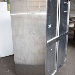 【7/31受渡終了】≪zy903≫フジマック 2段 ステンレス キャビネット/食器棚 引き戸 棚板付き 厨房/飲食店/店舗 50115-03 7/31受渡終了】≪zy903≫フジマック 2段 ステンレス キャビネット/食器