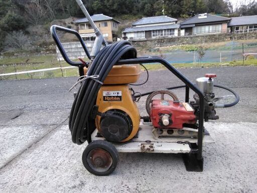 エンジン式 高圧洗浄機 セット動噴 実働！！ 吸水排水ホース、ガン 18mホース付属！！