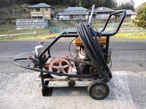 エンジン式 高圧洗浄機　セット動噴　実働！！　吸水排水ホース、ガン 18mホース付属！！