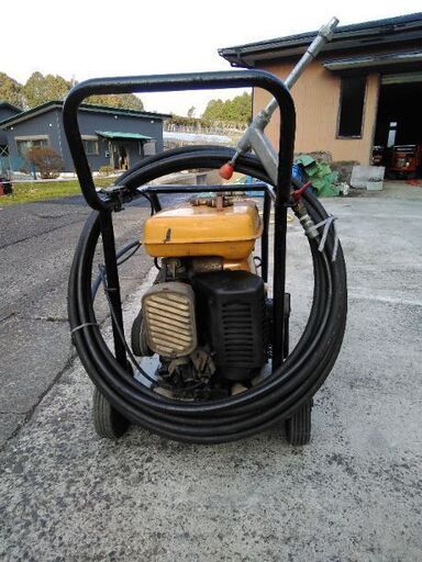 エンジン式 高圧洗浄機　セット動噴　実働！！　吸水排水ホース、ガン 18mホース付属！！