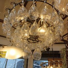 ワイングラス シャンデリア 6灯式（LED） 幅約65㎝ 高さ約...