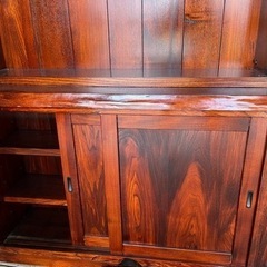 欅　飾り棚　漆塗り