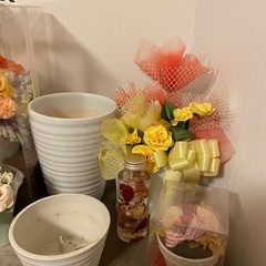 引越しにつき、飾るお花ブーケ鉢植えフラワーオブジェ