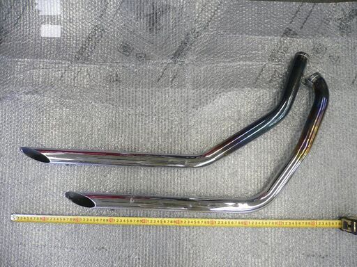 バイク部品　フルエキゾーストマフラー　適合車種不明　ハーレー用社外品？　２本セット　中古品