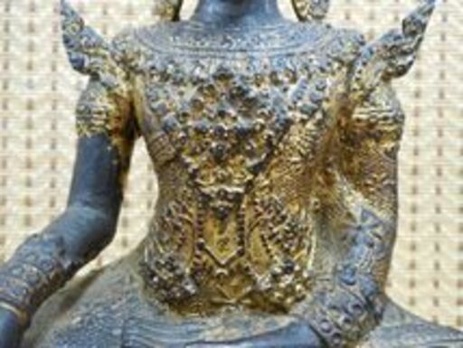 タイ 仏像 宝冠仏坐像 高さ33.5cm 重さ3.1kg 詳細不明 札幌 中央区