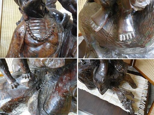 中国美術 紫檀 仙人像 弟子 高さ120cm 札幌市 中央区