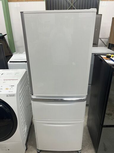 【A-384】三菱電機 冷蔵庫 MR-C34D-W 2019年製 中古 激安 ファミリーサイズ 通電確認済
