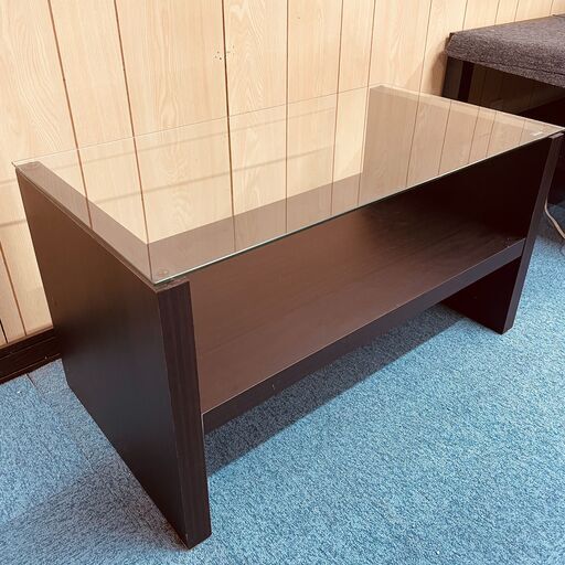 SALE♪関税込①11539 2段ガラスローテーブル ?2月4～5日