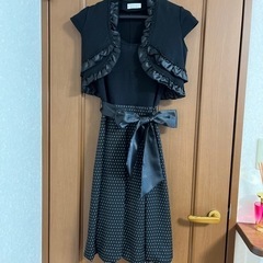 ボレロ付きノースリーブワンピース　ブラック