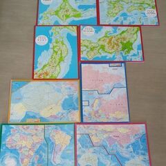 日本地図 世界地図　ピクチュアパズル　2001年版　 アポロ社