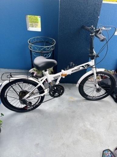 折りたたみ自転車　20インチ　ホワイト　①