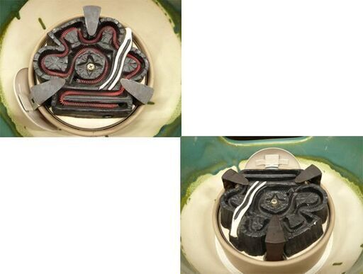 野々田式 風炉型電熱器 紅鉢型 敷板付き 炭型ヒーター 織部風炉