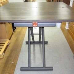 R424 ヤマソロ 昇降＆伸長式テーブルグロリアス (ブラウン/ブラック)90cm 美品