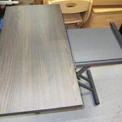 R424 ヤマソロ 昇降＆伸長式テーブルグロリアス (ブラウン/ブラック)90cm 美品