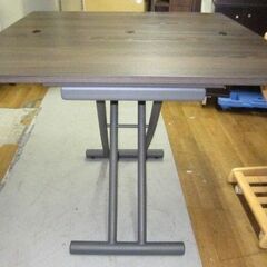 R424 ヤマソロ 昇降＆伸長式テーブルグロリアス (ブラウン/ブラック)90cm 美品