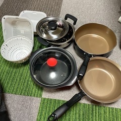 ever cookフライパン2種＆お鍋2種＆ザルセット　お値下げ...
