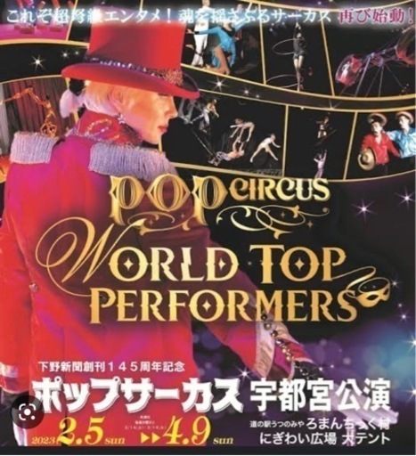 ポップサーカス宇都宮講演2023@ロマンチック村 チケット9枚