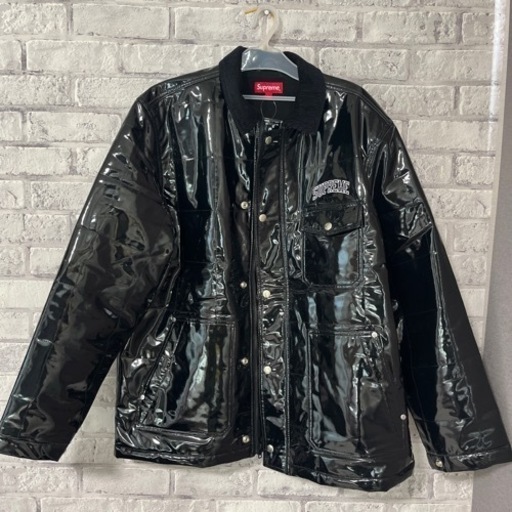 ★他サイトで売れました★ Supreme 正規品Quilted Patent Vinyl Work Jacket