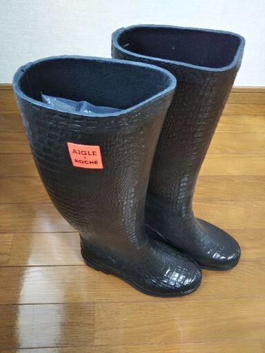 値下げ中‼️【未使用】レディース AIGLE KOCHÉ ラバーブーツ ハイ