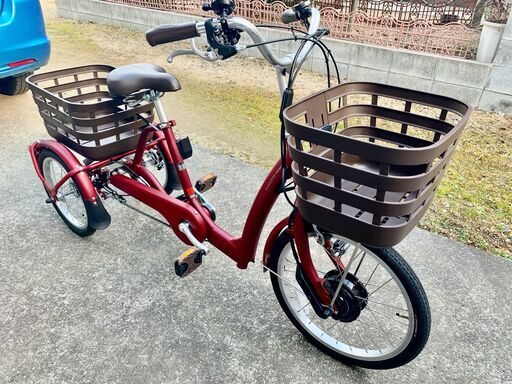 ブリヂストン 電動アシスト三輪車 ラクットワゴン 新古車 ルビーレッド