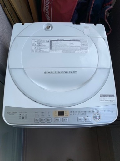 【期間限定】シャープ SHARP 6.0kg 2019年製 全自動洗濯機