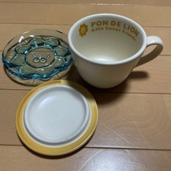 ポン・デ・ライオン　蓋付きカップとガラス皿