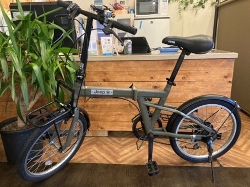 Jeep 折りたたみ自転車 20インチ オリーブ 熊本市直接取引OK 通勤通学 Jeep 折りたたみ自転車 20インチ オリーブ 熊本市直接取引OK