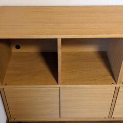 無印　オーク材　スタッキングキャビネット