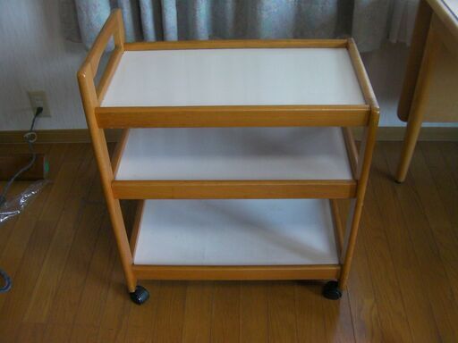 【値下げ】キッチンワゴン　木製ワゴン