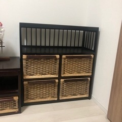 アジアンテイスト 3点セット（テレビ台・収納棚×2台）