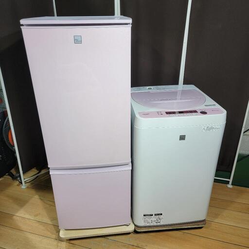 ‍♂️r売約済み‼️設置まで無料‼️かわいいピンクセット✨SHARP 家電セット