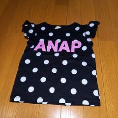 【もうすぐ処分】★ANAP★新品★袖フリルドット柄フレンチスリーブ★