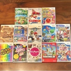 Wii本体とソフト13本と太鼓の達人用太鼓&バチ