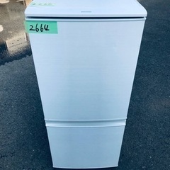 2664番 シャープ✨冷凍冷蔵庫✨SJ-D14C-W‼️