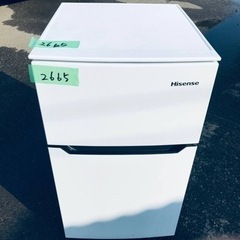 ✨2019年製✨ 2665番 Hisense✨冷凍冷蔵庫✨HR-B95A‼️