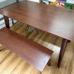 IKEA ヴェビ ウォールナットテーブル ベンチセット