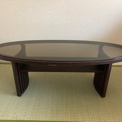 テーブル(木製+ガラステーブル)