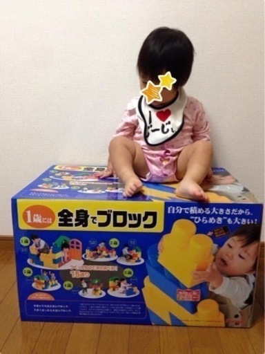 1歳には全身でブロック　2箱ぶん