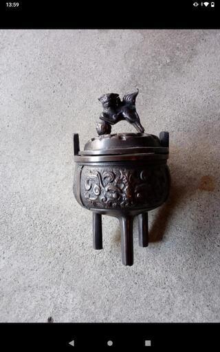 真鍮製香炉 高さ約14cm 獅子型香炉 www.inversionesczhn.com