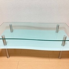 【美品】ガラス　ローテーブル