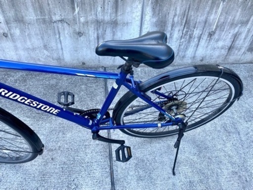 ブリジストン クロスバイク ブルー カゴ付き 7段 学生 通勤 通学 中古 自転車