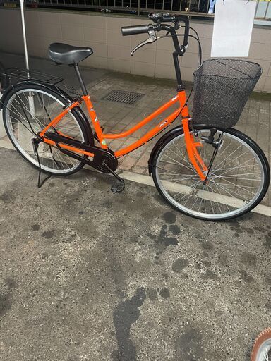 リサイクルショップどりーむ荒田店　No564 エコNo15654X 自転車　ママチャリ　超美品！　綺麗なオレンジカラー　LEDライト付き♪　状態とても綺麗です♡ リサイクルショップどりーむ荒田店 No564 エコNo15654X 自転車