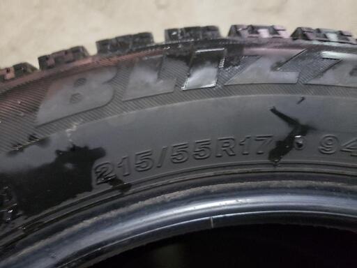 2020年製 215/55R17 ﾌﾞﾘﾁﾞｽﾄﾝ VRX ｽﾀｯﾄﾞﾚｽﾀｲﾔ①