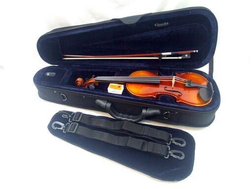 メンテ済み スズキバイオリン No300 分数 1/4 1994年 未使用弓 厚型ケース ドミナント弦 アジャスター内臓テールピース ガルネリタイプ顎当て グレードアップ キッズバイオリン 中古バイオリン 名古屋近郊 手渡し可能 愛知県清須市より 管理（カ）K0031 メンテ済み スズキバイオリン No300 分数 1/4 1994年 未使用弓 厚型