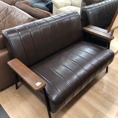 2人掛けソファー 合皮 ブラウン【トレファク上福岡】
