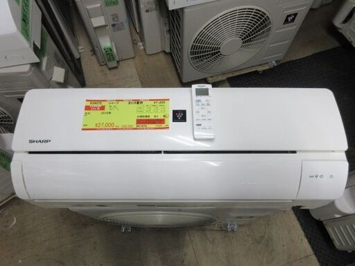 K04075　シャープ　中古エアコン　主に6畳用　冷房能力　2.2KW ／ 暖房能力　2.5KW