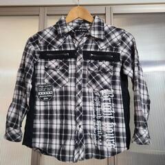 ⑪黒チェックシャツ　140cm
